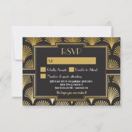 RSVP-kort 1920-tal Vintage Gatsby Bröllop Svarar OSA Kort