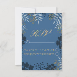 RSVP-kort Bröllop Eleganta blad Spara Datumet