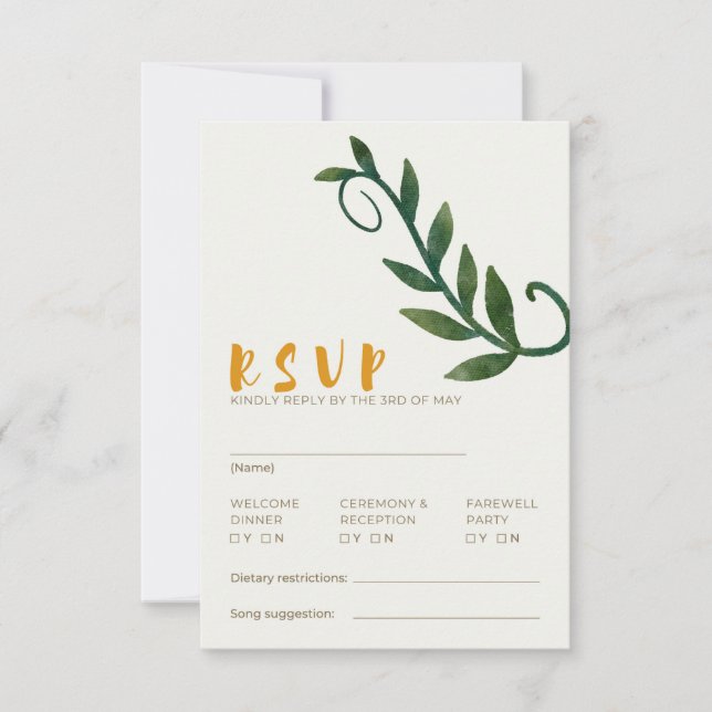 RSVP-kort för Rooted in Love-serien Inbjudningar (Framsida)