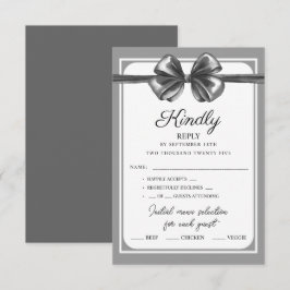 RSVP-kort Lyxigt svart band Bröllop. OSA Kort