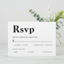 RSVP-kort med fet text Inbjudningar