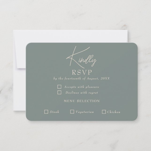 RSVP-kort med låg profil Tack Kort (Framsida)