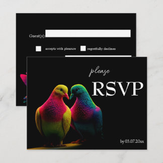 🌈 RSVP-kort med låtförfrågan Doves of Promise OSA Kort