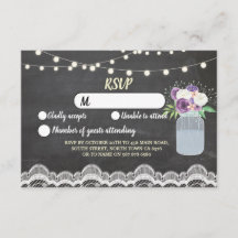 RSVP Krita Spets Bröllop Rustika Ljus Blommig Kruk