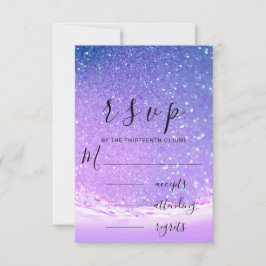 RSVP Lila Ocean Blå Vågor Strand Bröllop OSA Kort