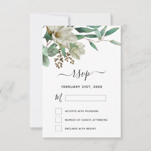 RSVP Magnolia Eukalyptus Akvarell Elegant Inbjudningar