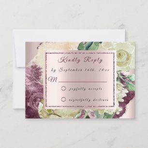 RSVP Marsala Elfenbensrosor Blush Burgunder OSA Kort