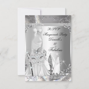 RSVP Maskeradfest Fantastisk 50 Silver OSA Kort