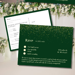 RSVP med meny mall Smaragdgrön guld RSVP