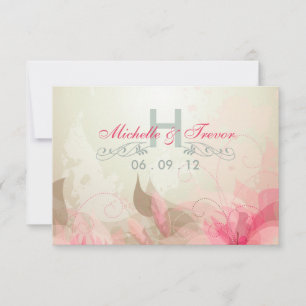 RSVP - Moderna Abstrakt Blommiga Bröllopsinbjudnin OSA Kort