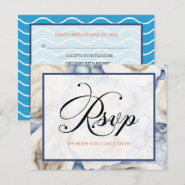 RSVP Musselskal Strand eller Destination Inbjudningar