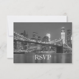 RSVP - New York City Skyline Brooklyn Bröllop RSVP Inbjudningar