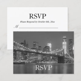 RSVP - New York City Skyline Brooklyn Bröllop RSVP Inbjudningar