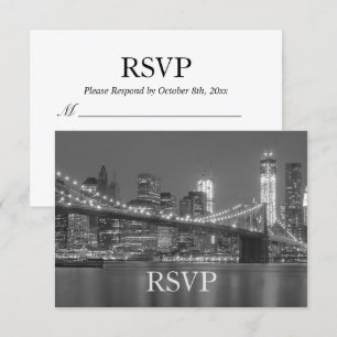 RSVP - New York City Skyline Brooklyn Bröllop RSVP Inbjudningar