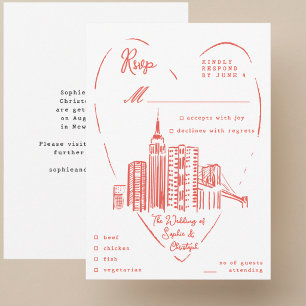RSVP NYC New York City bröllop Tilläggskort