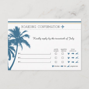 RSVP Ombordstigningskort Till Florida Blå & Kräm Inbjudningar
