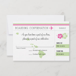 RSVP Ombordstigningskort till Hawaii OSA Kort