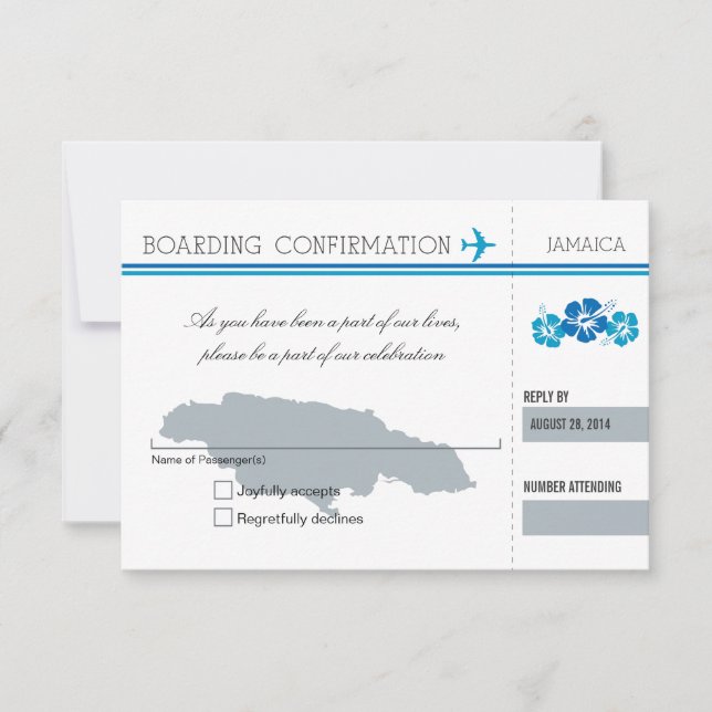 RSVP Ombordstigningskort TILL JAMAICA OSA Kort (Framsida)
