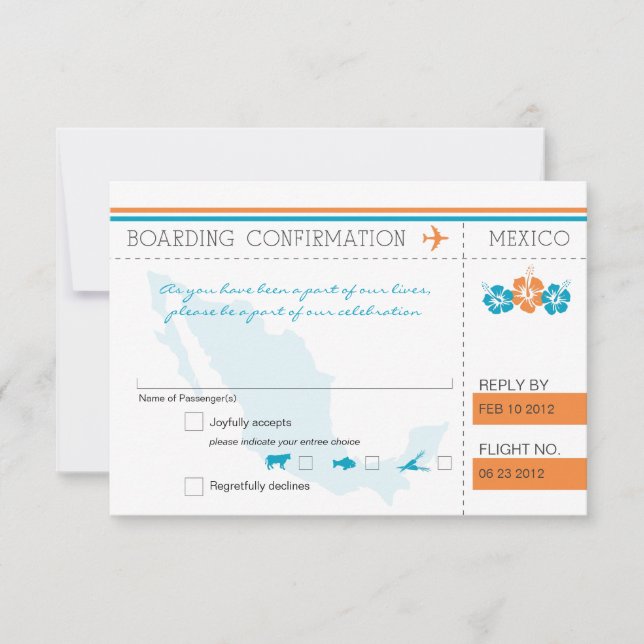 RSVP Ombordstigningskort TILL MEXICO OSA Kort (Framsida)
