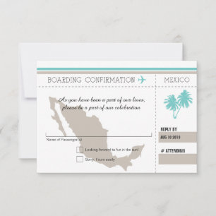 RSVP Ombordstigningskort TILL MEXICO OSA Kort