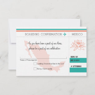 RSVP Ombordstigningskort TILL MEXIKO OSA Kort