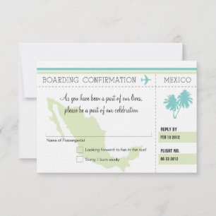 RSVP Ombordstigningskort TILL MEXIKO OSA Kort