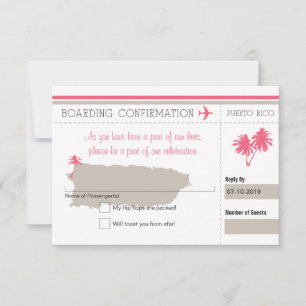 RSVP Ombordstigningskort till Puerto Rico OSA Kort