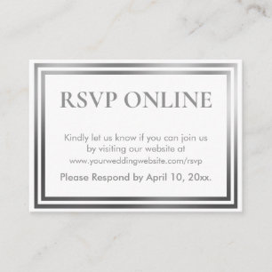 RSVP online enkel elegant silver och vit Tilläggskort