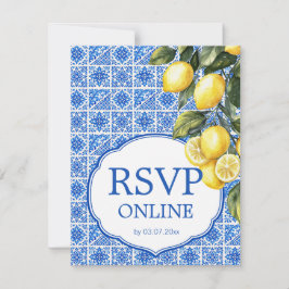 🌈 RSVP Online + QR Azul & Limone Romance OSA Kort