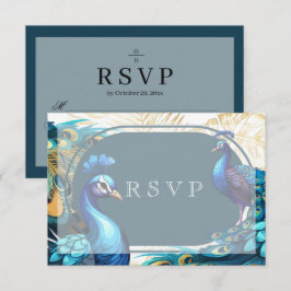 Rsvp Premium Påfågelsfjädrar Bröllop OSA Kort