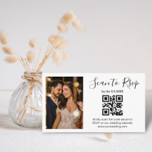 rsvp qr-kod minimalistisk chic bröllopsfoto