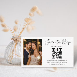 rsvp qr-kod minimalistisk chic bröllopsfoto tilläggskort