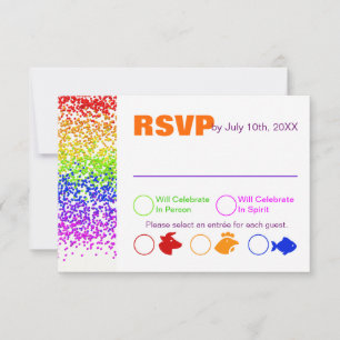 RSVP Regnbågsbröllop Kul Och Modern Inbjudan