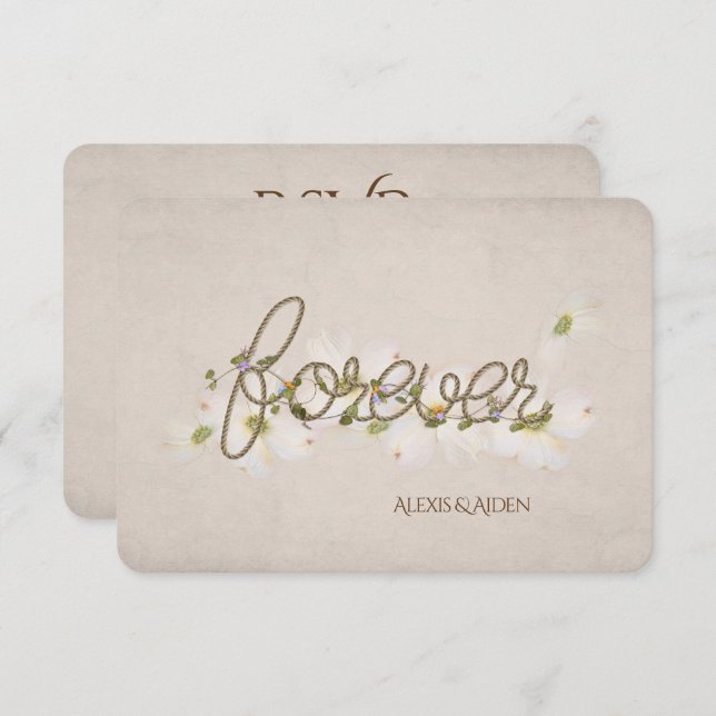 RSVP-rep för evigt med blommor Inbjudningar (Fram/baksida)