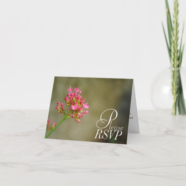 RSVP Rosa Blomma Kort (Framsida)