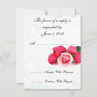 RSVP rosa rosor bröllopsinbjudningar OSA Kort