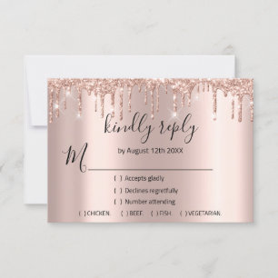 RSVP Rose Bröllopsglitter Bröllopsfest VIP-dropar OSA Kort