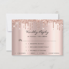RSVP Rose Weddin Glitter Bridal Shower Navy Drips OSA Kort