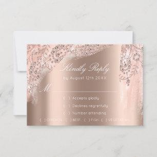 RSVP Rose Weddin Glitter Bröllopsfest Svart Klänni OSA Kort