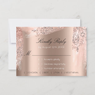 RSVP Rose Weddin Glitter Bröllopsfest Svart Klänni OSA Kort