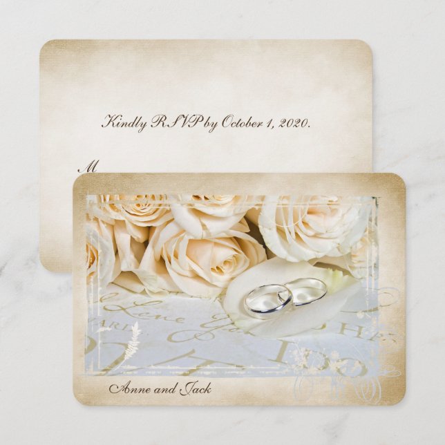 RSVP rosor och ringar Vow Renewal Ceremony Inbjudningar (Fram/baksida)