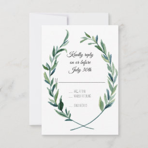 RSVP Sage Green Laurel Wandeolive Leaf Branch OSA Kort