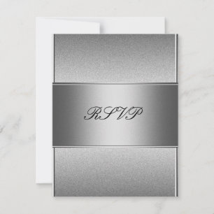 RSVP Silver Grå Metall Svart 21-årsdag Inbjudningar