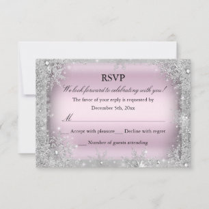 RSVP Silver Vinter Värld Pink Sweet 16 2 OSA Kort