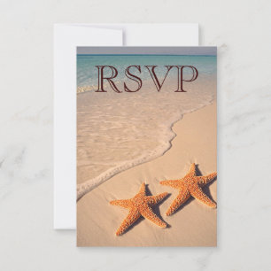 RSVP Strand Ocean Tropisk Sjöstjärna Bröllop RSVP Inbjudningar