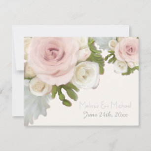 RSVP Svar Blommig Bröllopsros Sukkulent Blad