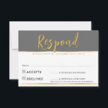 RSVP SVAR modern enkel grå guld<br><div class="desc">En enkel design för dina RSVP SVAR KORT - för att matcha dina huvudinbjudningar. 
Älskar designen,  men vill se några ändringar - ett annat färgschema,  produkt,  lägg till ett foto eller anpassa för en annan tillfälle - ingen fara,  kontakta mig helt enkelt,  KAT@SIMPLYSWEETPAPERIE.COM
Jag hjälper dig gärna!</div>