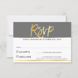 RSVP SVAR modern grå marmor guld skrivning