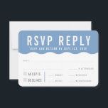 RSVP SVAR SVAR modern djärv söt våg blå<br><div class="desc">av kat massard >>> https://linktr.ee/simplysweetpaperie <<< En djärv typsnittsdesign för dina RSVP-SVARKORT - för att matcha dina huvudinbjudningar. Gillar designen, men vill se några ändringar - ett annat färgschema, produkt, lägg till ett foto eller anpassat för en annan tillställning - inga problem, kontakta mig bara, KAT@SIMPLYSWEETPAPERIE.COM Jag är glad att...</div>