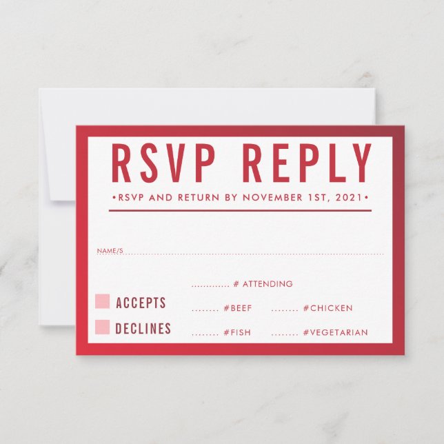 RSVP SVAR SVAR modern röd burgunder gradient (Framsida)